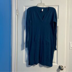 Lole Women’s Blue Long Sleeve V-Neck Dress Size L